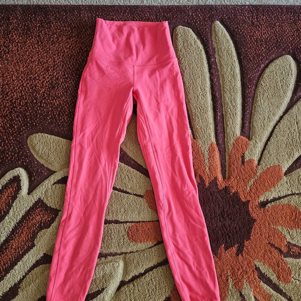 Lululemon leggings, bright pink, size 0